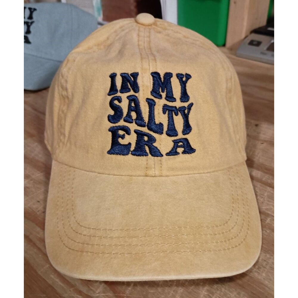 In My SALTY ERA Baseball Hat, Beach Hat, Ball Cap, Womens Baseball Hat, Mustard - Picture 1 of 2